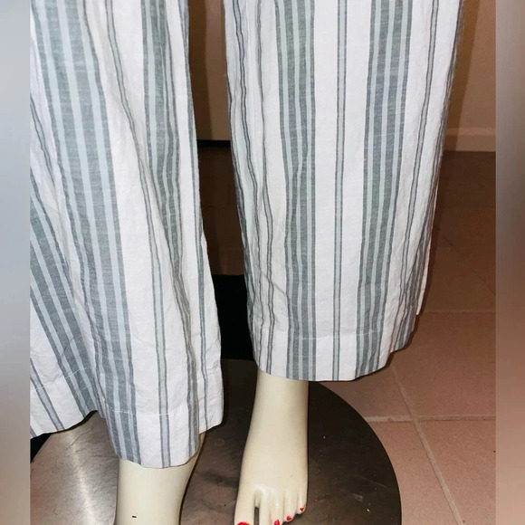 Japna Wide Leg Cropped Jumpsuit w/ Back Cutout and bow green & white size M - Picture 14 of 16